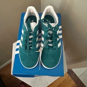 Adidas Teal and White Classic Sneakers